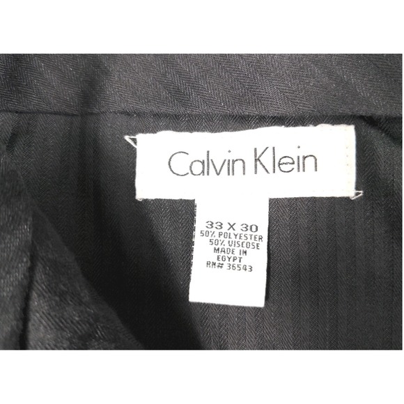 Calvin Klein Mens 33x30 Dress Pants Polyester Viscose Gray Flat Front Trousers - Picture 4 of 5